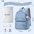 thumbnail image 2 of Inadays School Backpack, Large Capacity Bookbag for 15.6 Inch Laptop, Water-Resistant Cute Girlish Backpacks for Teen Adults Tween, Lightweight Travel Daypack for Primary Middle School College, Blue, 2 of 7