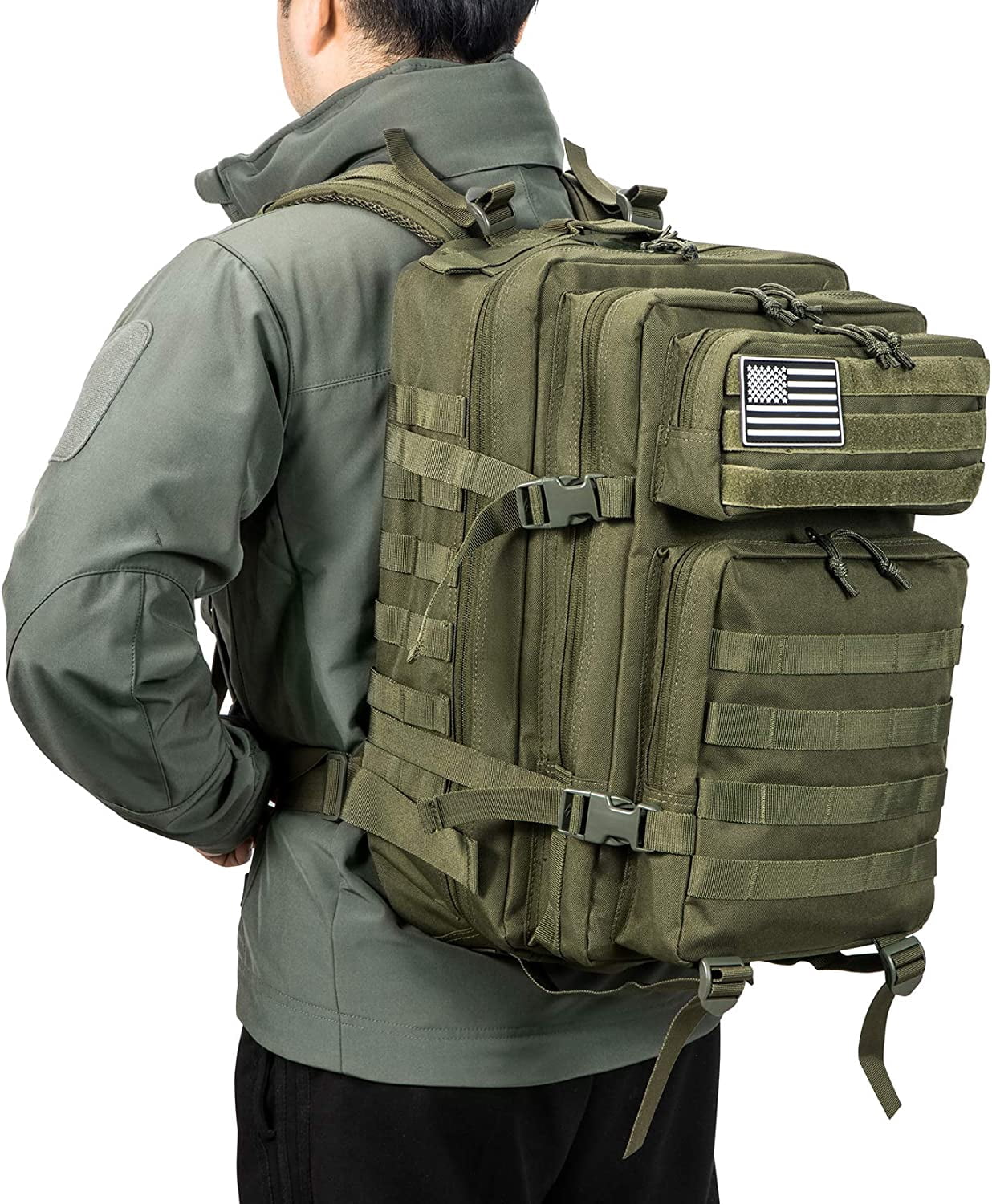 RIBONGZ 50L Camping Backpack Large Multifunction Outdoor Sport Rucksack Molle Bag Backpacks