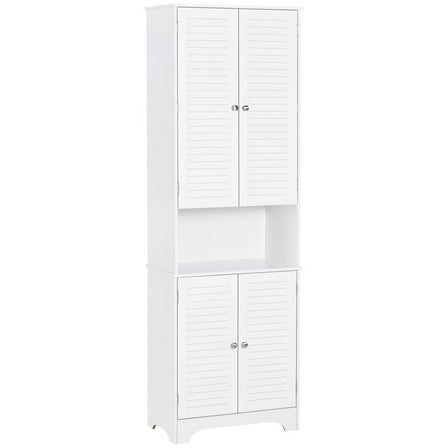 Resenkos Bathroom Floor Cabinet,Tall Narrow Bathroom Storage Cabinet with Doors and Shelf Adjustability, Bathroom Linen Cabinet, White