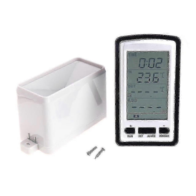 Indoor Outdoor Weather Station with Wireless Rain Gauge and Temperature Monitor