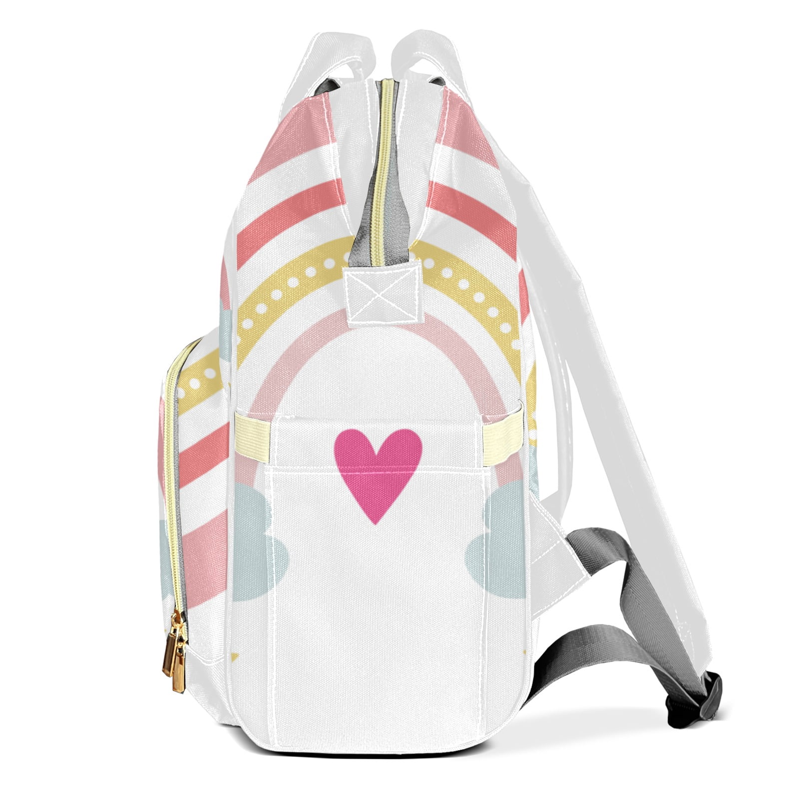 Rainbow Diaper Backpack – Large Capacity, Insulated Baby Bottle Pocket, Multifunctional Mommy Bag for Boys & Girls