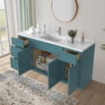 thumbnail image 4 of 60 in. W x 21 in. D x 32.5 in. H Freestanding Bathroom Vanity Cabinet without Top in Sea Green, 4 of 6