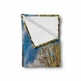 thumbnail image 2 of Paris Soft Flannel Fleece Blanket, Eiffel Tower and Cloudy Sky Panoramic Photo Springtime Paris Travelling Destination, Cozy Plush for Indoor and Outdoor Use, 50" x 60", Blue Brown, by Ambesonne, 2 of 6