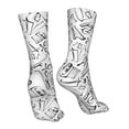 thumbnail image 7 of Gaeub Black White Music Print Sports Socks,No Heel Casual Mid-Tube Socks,Crew Socks for Women and Man For Trouser, Dress, Business, 7 of 7