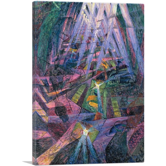 ARTCANVAS Forces Of A Road 1911 Canvas Art Print by Umberto Boccioni - Size: 18" x 12" (0.75" Deep)