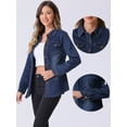 thumbnail image 2 of DARING DIVA Women's Long Sleeve Denim Jacket XS Dark Blue, 2 of 6