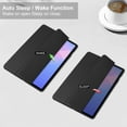thumbnail image 2 of Allytechgroup Case for Samsung Galaxy Tab S10 FE+ Plus 13.1 Inch 2025, PU Leather Auto Sleep Wake Trifold Stand with Clear Back Cover Shockproof Tablet Case with S Pen Holder,Black, 2 of 8