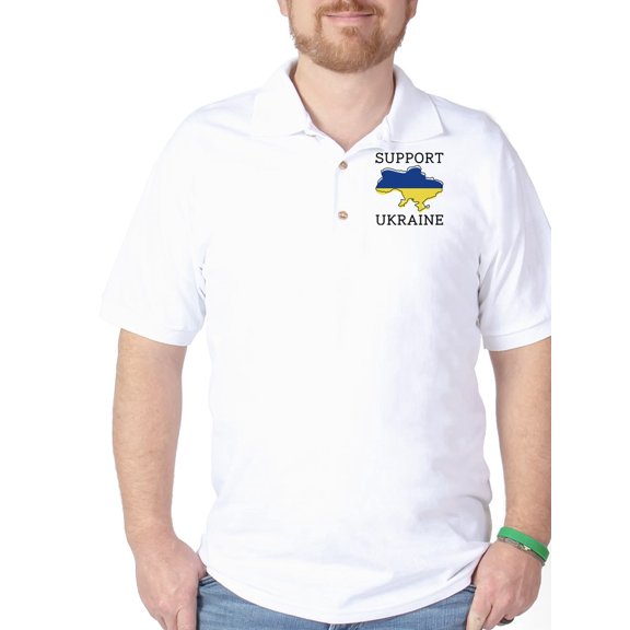 CafePress - Support Ukraine Golf Shirt - Golf Shirt, Pique Knit Golf Polo