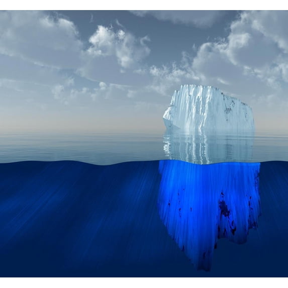 Wallmonkeys High Resolution 3D Iceberg Peel and Stick Wall Decals WM350762 (48 in W x 44 in H)