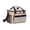 A003- Khaki, variant on Insulated Cooler Bag, Insulated Lunch Bag, Lunch Bag with Shoulder Strap, Portable Cooler Bag, Khaki Oxford Square 12X7X8 Inch Dual Zipper Thermal Tote, Reflective Strip Accents,