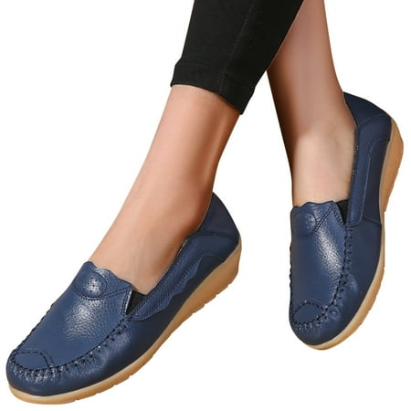 

Vedolay Casual Shoes For Women Casual Summer Women s Slip on Loafer Shoes Comfortable Knit Walking Flats Leisure Shoes Dark Blue 9