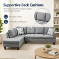 thumbnail image 6 of Aukfa 97" Classic Sectional Sofa 4 Seat L shape Couch with Oversized Left Chaise for Living Room, 2Pillows, Linen, Gray, 6 of 9
