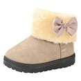 thumbnail image 3 of Zshosam Snow Boots for Toddler Girls Boys Girls Snow Boots Winter Slip On Warm Fur Lined Shoes Lightweight Water-Resistant Cold Weather Boot Size 7,(Beige Toddler 7), 3 of 7