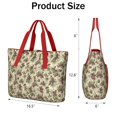 thumbnail image 3 of Tote Bag for Women - Beige Christmas Pine Cone Pattern Shoulder Bag - Large Utility Work Duffle Bag with Zipper Handbag for Travel, Work, Sprots, 3 of 5