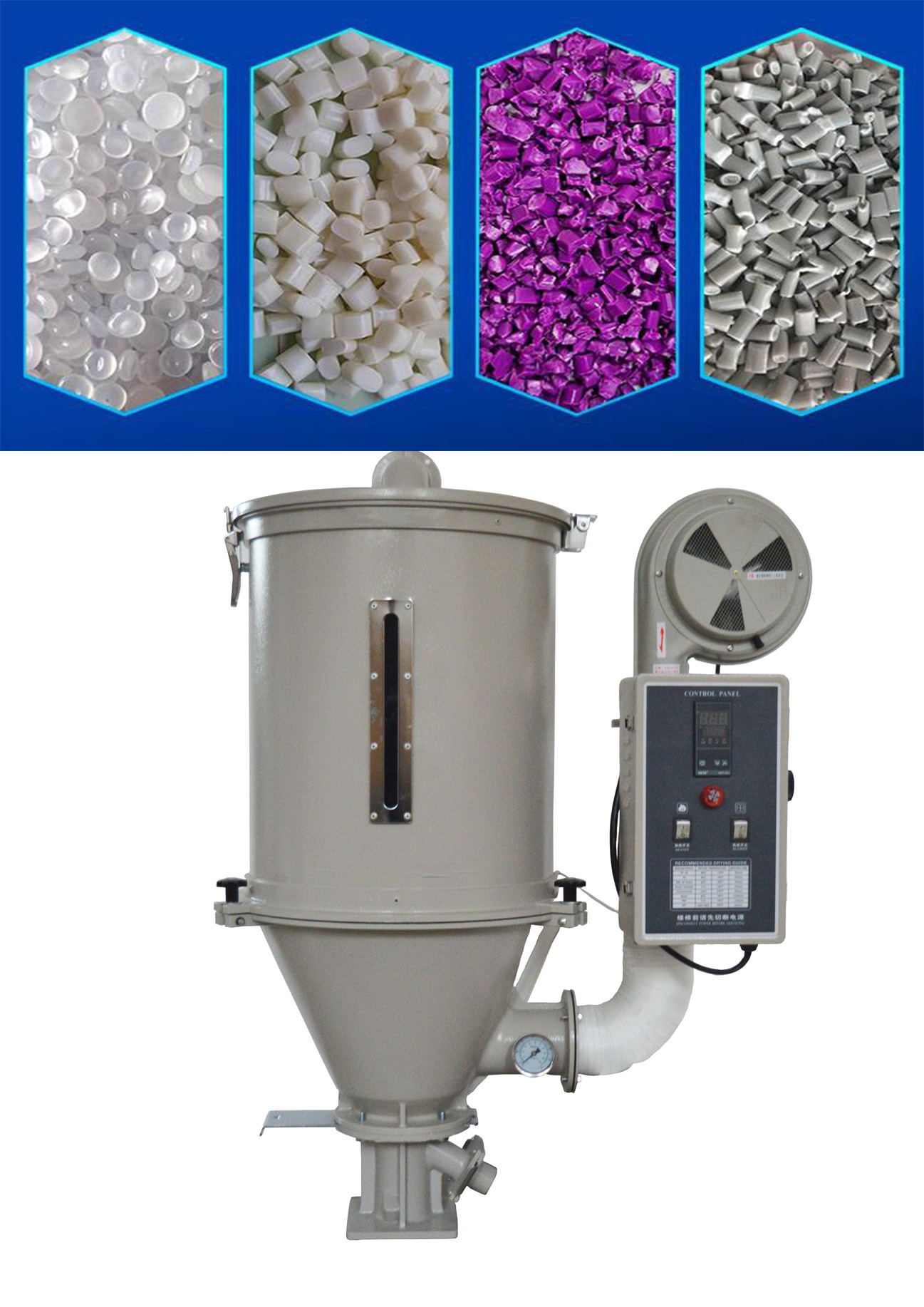 Techtongda 15kg Hopper Type Plastic Dryer Hot Air Plastic Pellet Dryer 220V