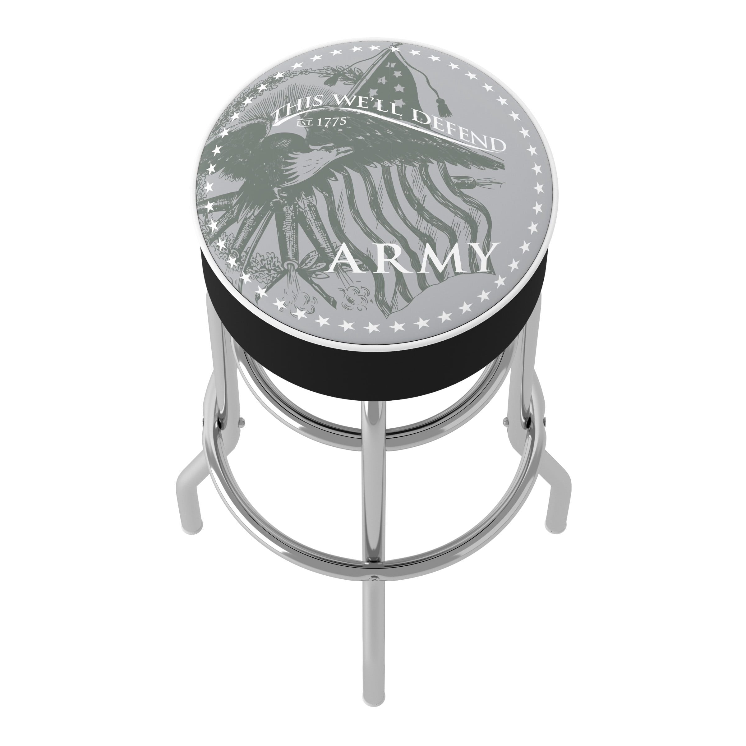Trademark Gameroom United States Army This We'll Defend Bar Stool with Padded Seat