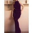 thumbnail image 4 of Women'S 2 Piece Outfit Sleeveless Knit Tank Top Bodycon Long Skirt Set Loungewear Deep S, 4 of 8