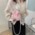 thumbnail image 6 of Vjnyvs Lace Bow Tote Bag White Pearl Handle Bag Evening Clutch Bag Summer Bucket Crossbody Bag Women Supply for Daily Matching, 6 of 7