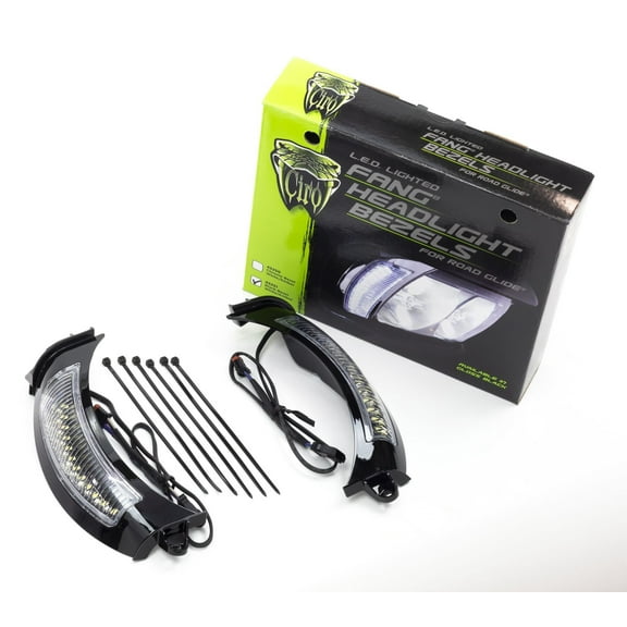 Ciro Fang White LED Motorcycle Headlight Bezel Replacement Easy Installation