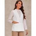 thumbnail image 4 of DARING DIVA Women's Button Up Belted V Neck Sleeveless Waistcoat XS White, 4 of 6