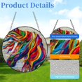 thumbnail image 2 of Abstract Rainbow Hair Horse Stained Glass Suncatcher Handmade Window Hanging Colored Glass Suncatcher Crafts Kits for Indoor Garden Decor Memorial Gift 16x16cm(2), 2 of 7