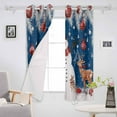 thumbnail image 3 of Hokiten Navy Blue Christmas Blackout Curtains | Light Blocking Print Window Curtains, Snowman Elk Balls Snowflake Xmas Thermal Insulated Window Drapes for Living Room Kitchen (2 Panels, 84"W x 54"L), 3 of 7