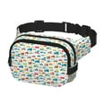 thumbnail image 2 of Rateoe Cute Transport Print Fanny Pack Belt Bag for Women and Men, Square Double-Layer Waterproof Waist Pack with Adjustable Strap for Hiking, Jogging, Cycling, 2 of 9