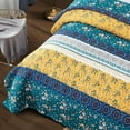 thumbnail image 5 of DaDa Bedding Bohemian Patchwork Bed of Wild Flowers Floral Gardenia Green Bedspread Set (JHW-886), 5 of 9