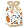 Big Dot of Happiness Happy Thanksgiving - Square Favor Gift Boxes - Fall Harvest Party Bow Boxes - Set of 12