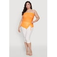 thumbnail image 3 of Womens Plus Size Sheer Ruched Drawstring Tube Top, 3 of 5