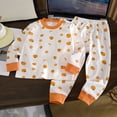 thumbnail image 2 of Kogui Toddler Boys Cotton Pajamas Set Long Sleeve Soft 2 Piece Print Sleepwear Pjs 4T 5T (Orange,4-5 Years), 2 of 4