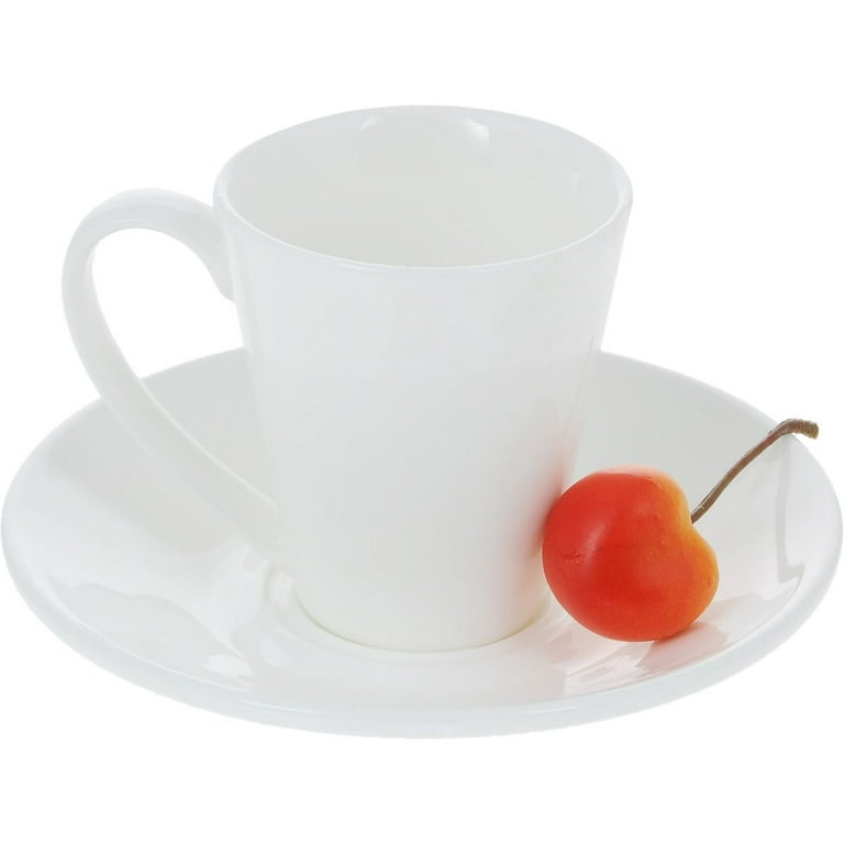 White 6 Oz  180 Ml Cappuccino Cup & Saucer – Wilmax Porcelain