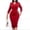 Red, variant on Njoeus Women Business V Neck Bodycon Dress Lapel Long Sleeve Button Work Office Midi Pencil Dress S-3XL