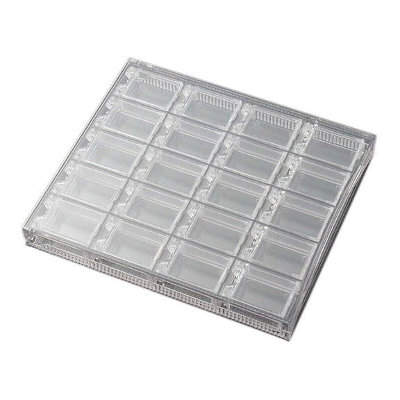 Clear Plastic Box 24 Grid Storage Containers Jewelry Storage Boxes for Beads Earrings Necklaces Rings Button