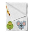 thumbnail image 2 of Cartoon Soft Flannel Fleece Blanket, Comic Design of Composition of Smiling Animal Faces Visages Koala Fox Pi Caricature Art, Cozy Plush for Indoor and Outdoor Use, 70" x 90", Multi, by Ambesonne, 2 of 5