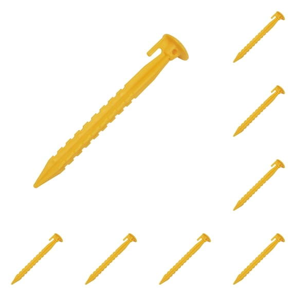 Tent Camping Stakes - Heavy Duty Plastic Ground Pegs for Beach Sand and Soft Soil - Lightweight and Portable Tent Accessories for Outdoor Camping - 8 Pack