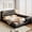 Black + PU + Queen, variant on Queen Size Upholstered Platform Bed with 2 Reading Lights, Black