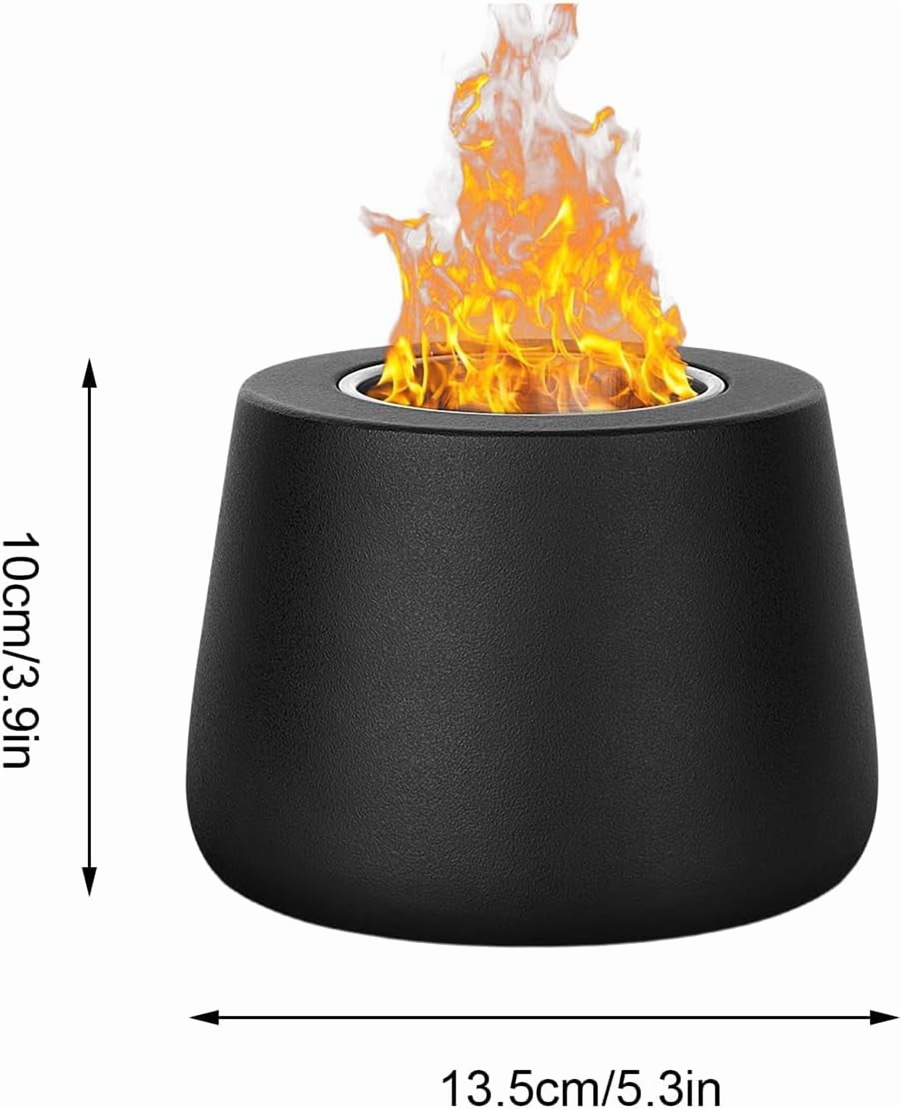 Tabletop Fire Pit, Heat Resistant Design 13.5x13.5x10cm, Decorative Modern Sculpture Portable Stove Table Bonfire for Patio Terrace Garden Backyard（black）1Pcs