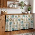 thumbnail image 3 of Teal Yellow Snowflake Christmas Cabinet Curtain 32"Wx55"L,Dustproof Pantry Door Curtain W/ Self Adhesive Tape,Xmas Snowflake Rustic Tall Storage Cover Privacy Drape for Bathroom Kitchen Laundry Room, 3 of 9
