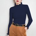 thumbnail image 2 of NMMUED Sweaters for Women Fitted Sweaters for Women Mock Neck Sweater Women Knit Sweater for Women Pullover Sweaters for Women, Navy S, 2 of 7