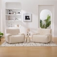 thumbnail image 6 of S-HOME Modern Chenille Oversized Sofa Chair with Ergonomic Design 42 Inch Deep Seat for  Living Room Bedroom or Dorms, Beige, 6 of 10