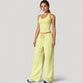 thumbnail image 3 of Women's Cropped Active Tank Top with Built-In Bra and Racerback Design - Small, Yellow, 3 of 6