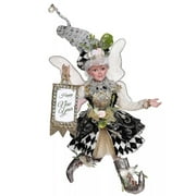 10" Black and White Happy New Year Small Girl Fairy