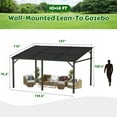 thumbnail image 2 of VEIKOUS 14' x 10' Outdoor Hardtop Gazebo, Patio Lean-to Pergola W/ Heavy Duty Galvanized Metal Roof, Black, 2 of 16