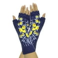 thumbnail image 1 of CANKER Women Autumn Knitted Lengthen Wrist Fingerless Gloves Sweet Small Yellow Floral Embroidery Crochet Thumbhole Texting Mittens Arm Warmers, 1 of 16