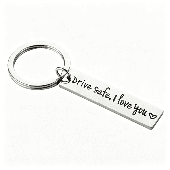 DESIGNICE Drive Safe Keychain I Love You Pendant Dad Boyfriend Gift Trucher Husband Valentiness'S Day Driver Gift for Women Men Drive Safe I Love You Keychain