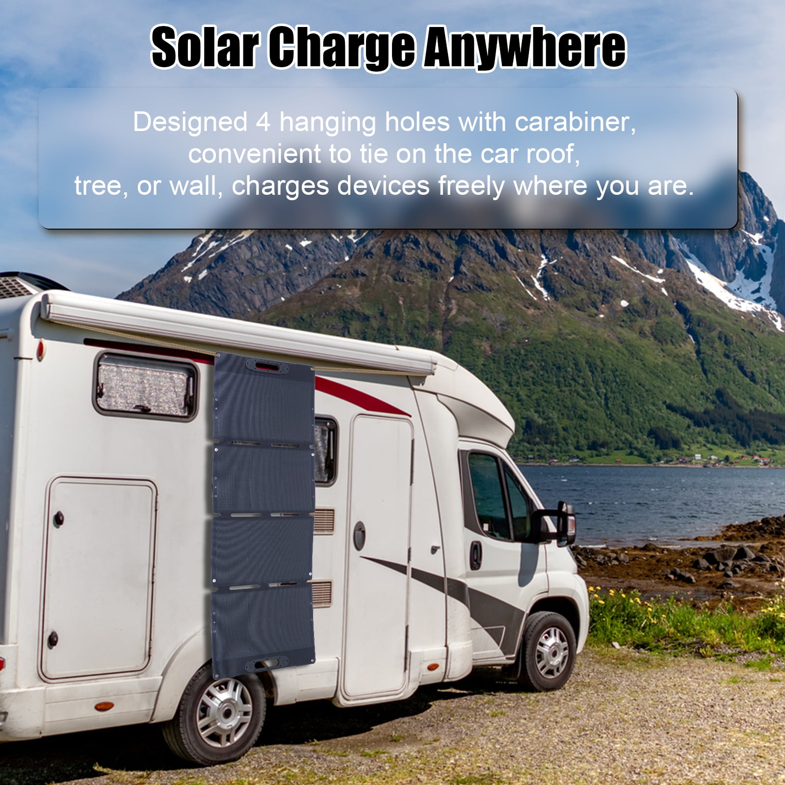 100 Watt Portable Solar Panel for Power Station, Foldable Solar Charger Waterproof IP67 for Home, RV, Boat, Outdoor, Camping, off Grid System
