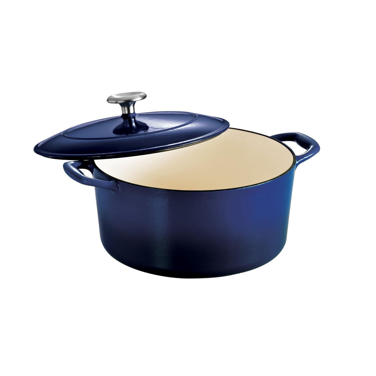 Tramontina Enameled Cast Iron Covered Round Dutch Oven, 5.5-Quart, Gradated Cobalt, 80131/075DS