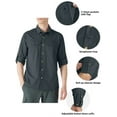 thumbnail image 4 of Off Road Ventures Mens Long Sleeve Safari Shirt Upf 50 Sun Protection Quick Dry Lightweight Button Down Hiking Shirt for Camping Fishing, 4 of 7
