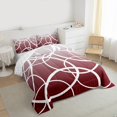 thumbnail image 3 of Manfei Abstract Circle Full Size Comforter Sets 3-Piece, Gray Red Ombre Bedding Comforter Set, Geometric Line Bedding Sets, Luxury Bedroom Decor, 3 of 8
